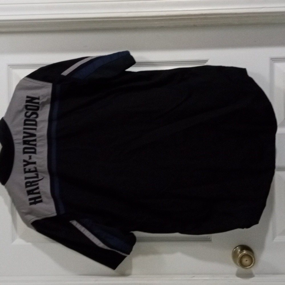 Harley-Davidson Black Short Sleeve Button Down Shop Shirt Men’s Large - Picture 3 of 6